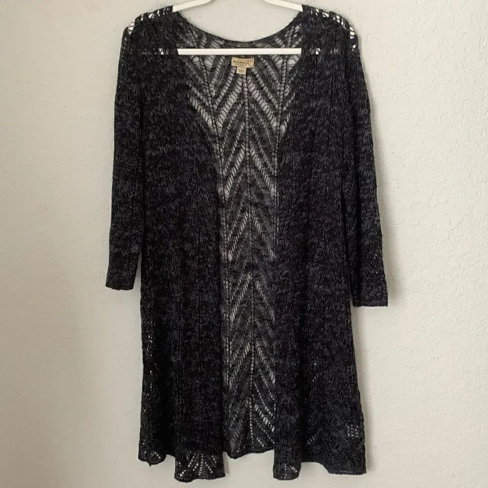 OneWorld Knit Lightweight 3/4 Sleeve Open Front Cardigan Size L